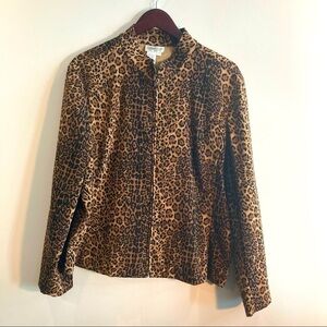 COLDWATER CREEK Sz PXL Leopard Print Unlined Zipper Closure  Jacket